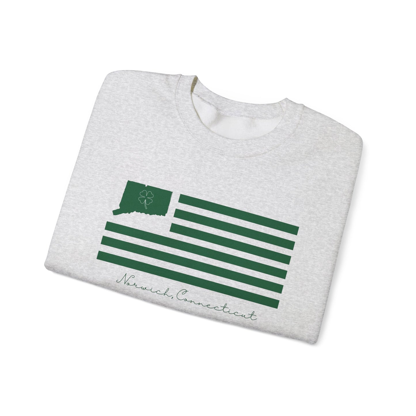 Norwich Connecticut St Patrick’s Day Flag Unisex Heavy Blend™ Crewneck Sweatshirt