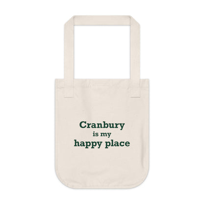 Cranbury is My Happy Place Organic Canvas Tote Bag