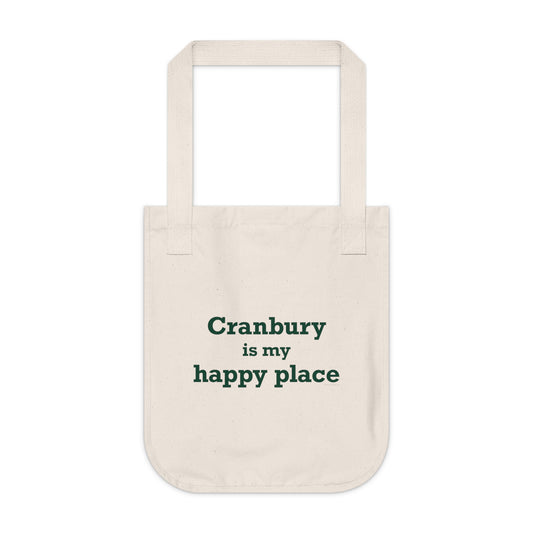 Cranbury is My Happy Place Organic Canvas Tote Bag