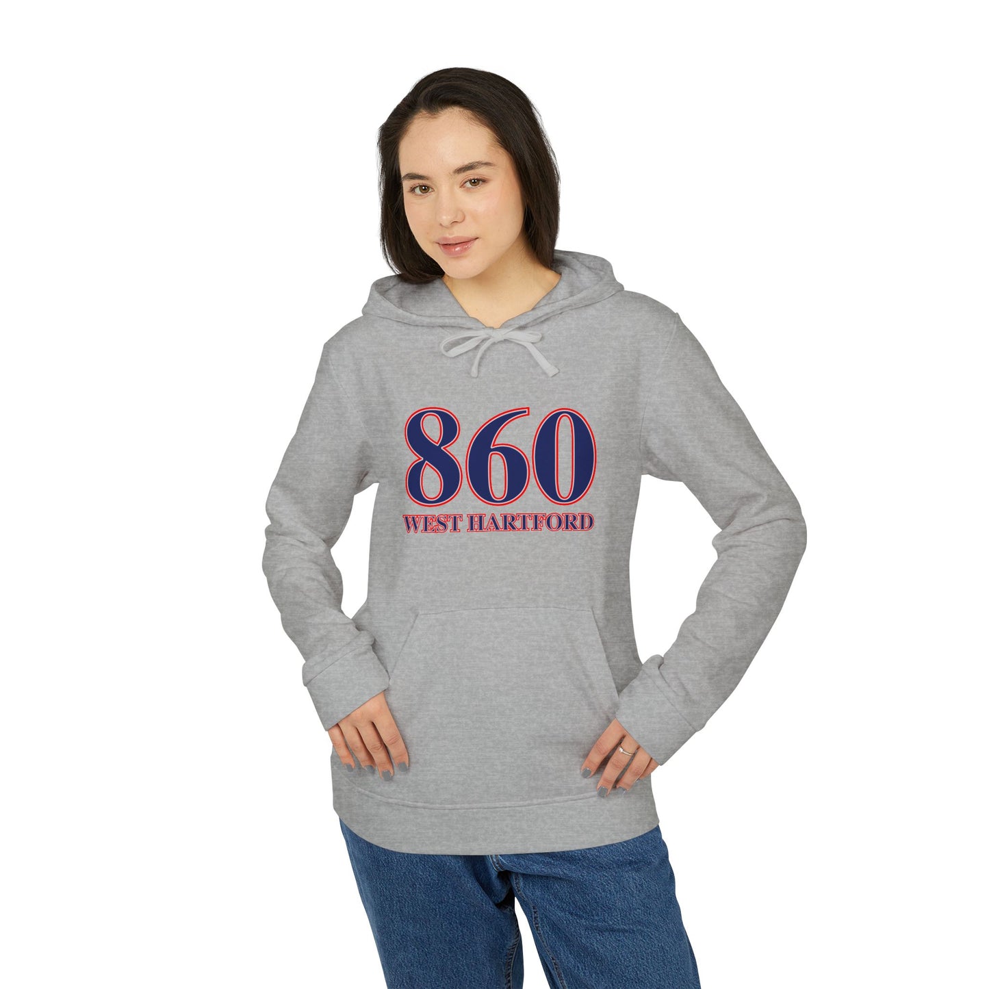 860 West Hartford Red White & Blue adidas Unisex Fleece Hoodie
