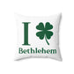 I Clover Bethlehem Spun Polyester Square Pillow