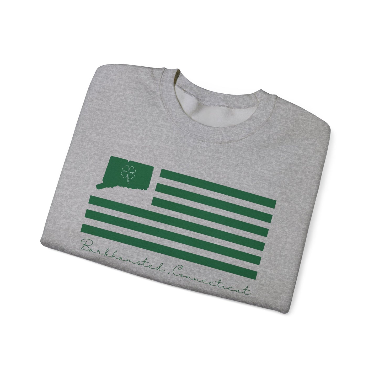 Barkhamsted Connecticut St. Patrick’s Day Flag Unisex Heavy Blend™ Crewneck Sweatshirt