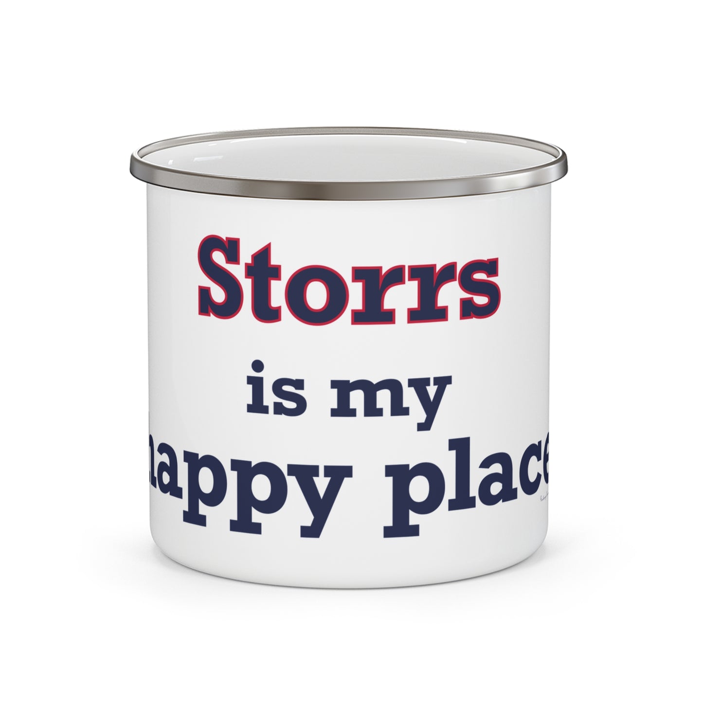 Storrs Is My Happy Place Enamel Camping Mug