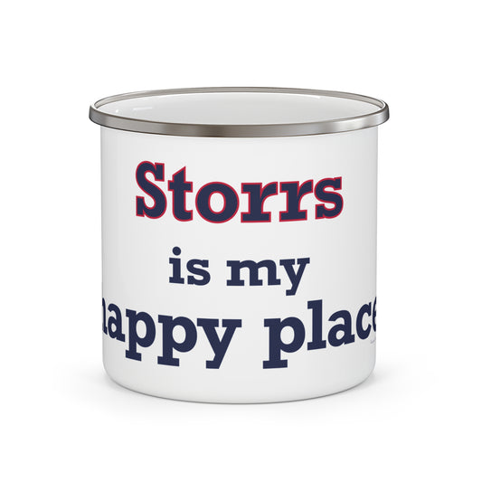 Storrs Is My Happy Place Enamel Camping Mug