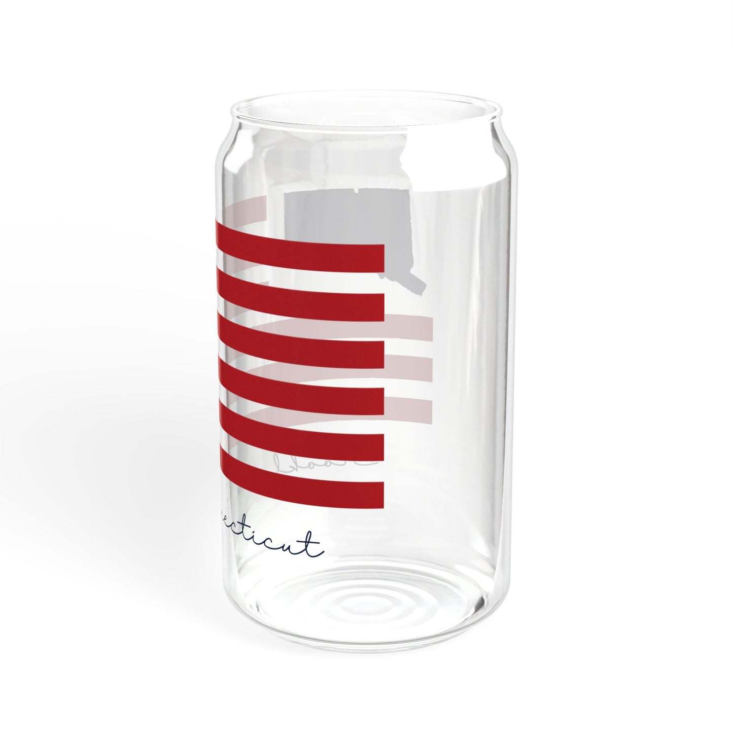 Brooklyn Connecticut Flag Sipper Glass, 16oz