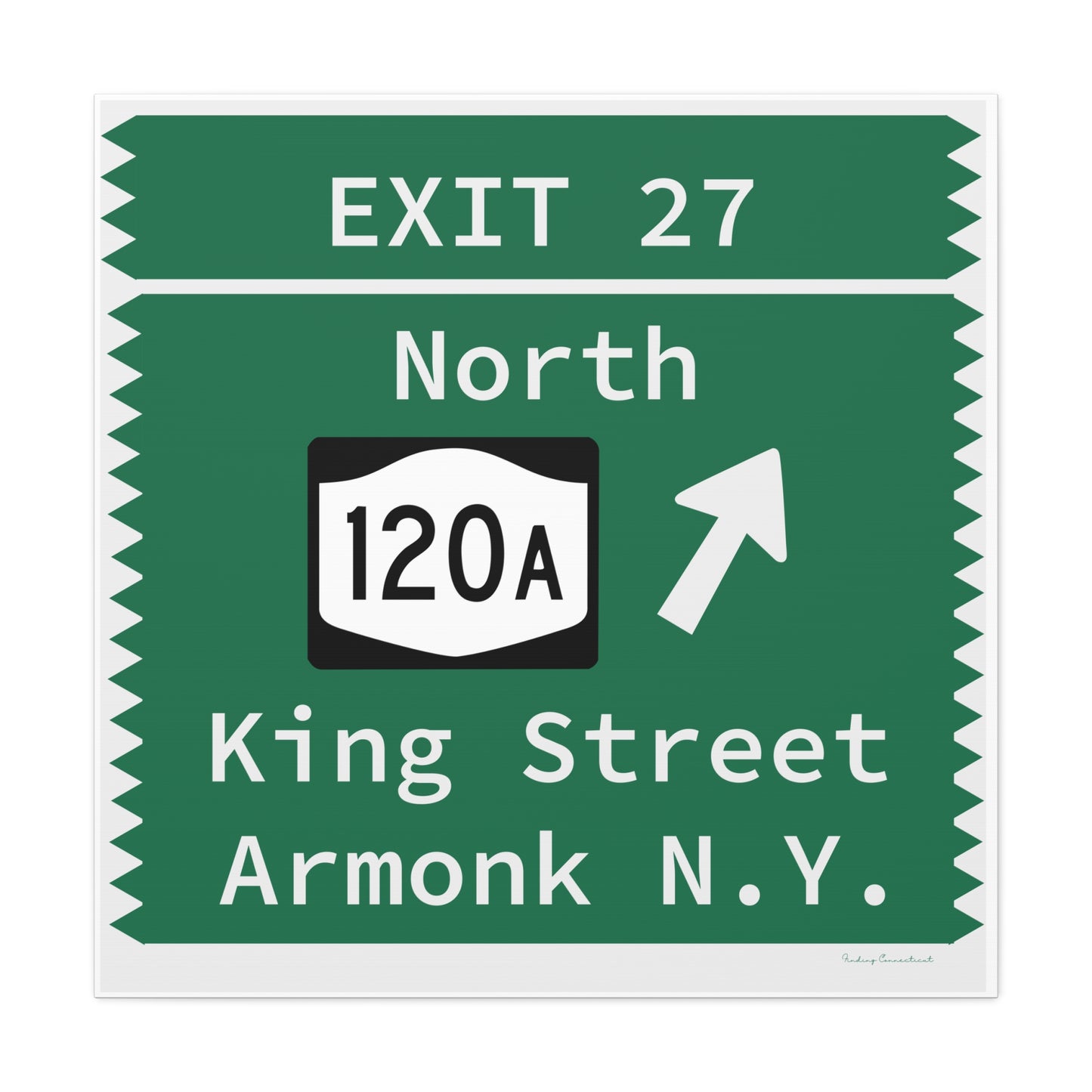 Vintage Merritt Parkway Exit 27 Sign Matte Canvas, Stretched, 1.25"