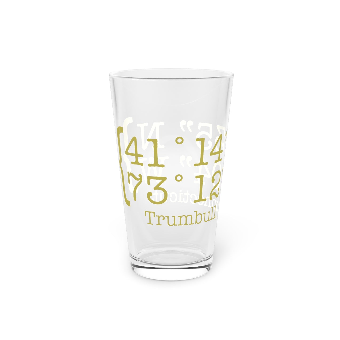 Trumbull Coordinates Pint Glass, 16oz