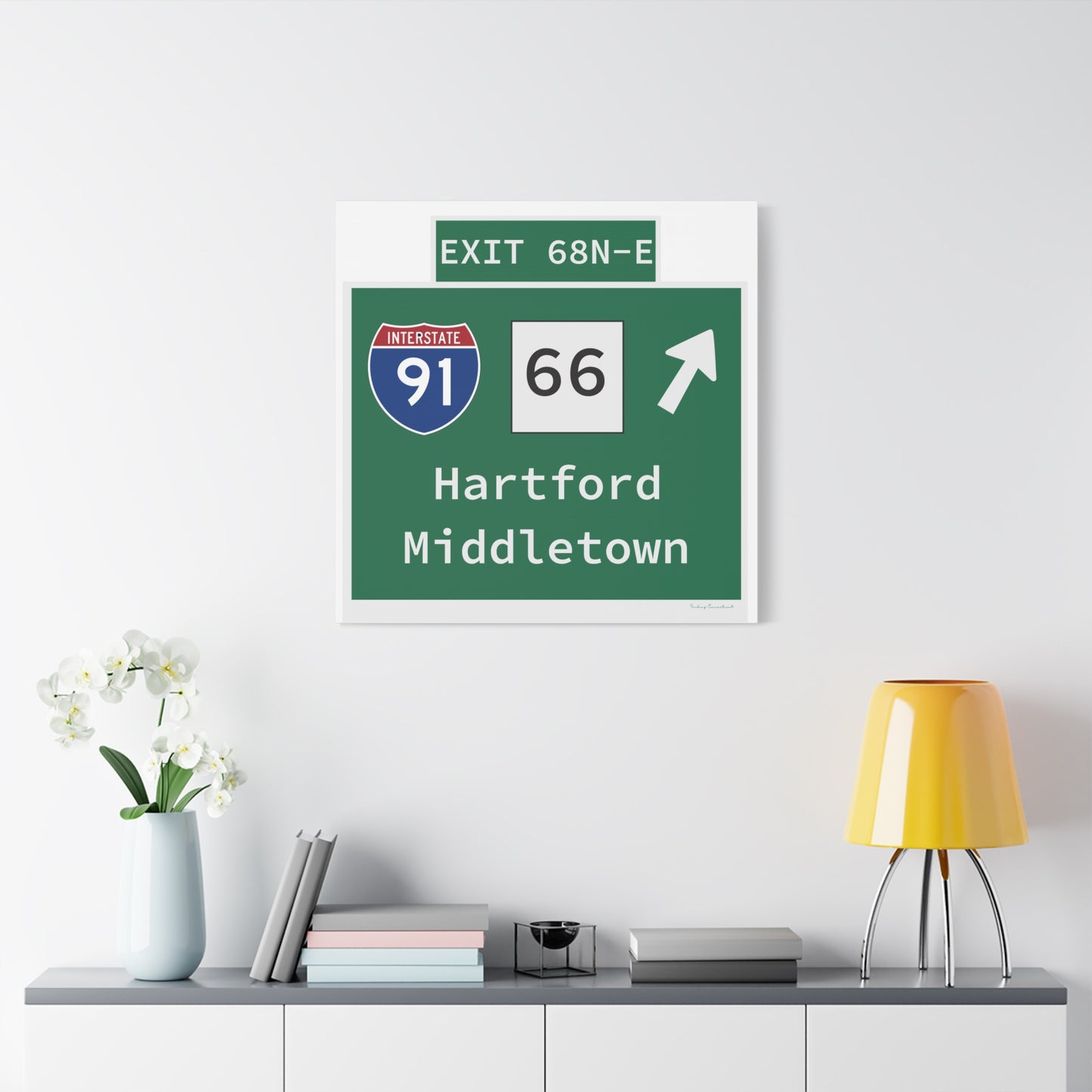 Vintage WCP Exit 68-NE Sign Matte Canvas, Stretched, 1.25"