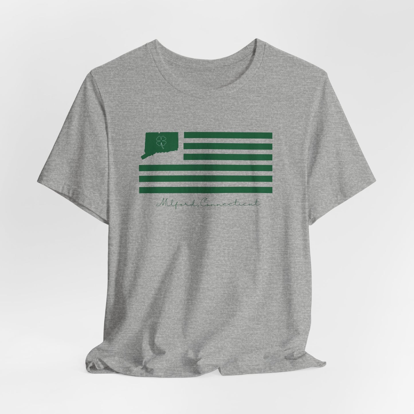 Milford Connecticut St Patrick’s Day Flag Unisex Jersey Short Sleeve T-Shirt