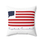 Naugatuck Connecticut Flag Spun Polyester Square Pillow