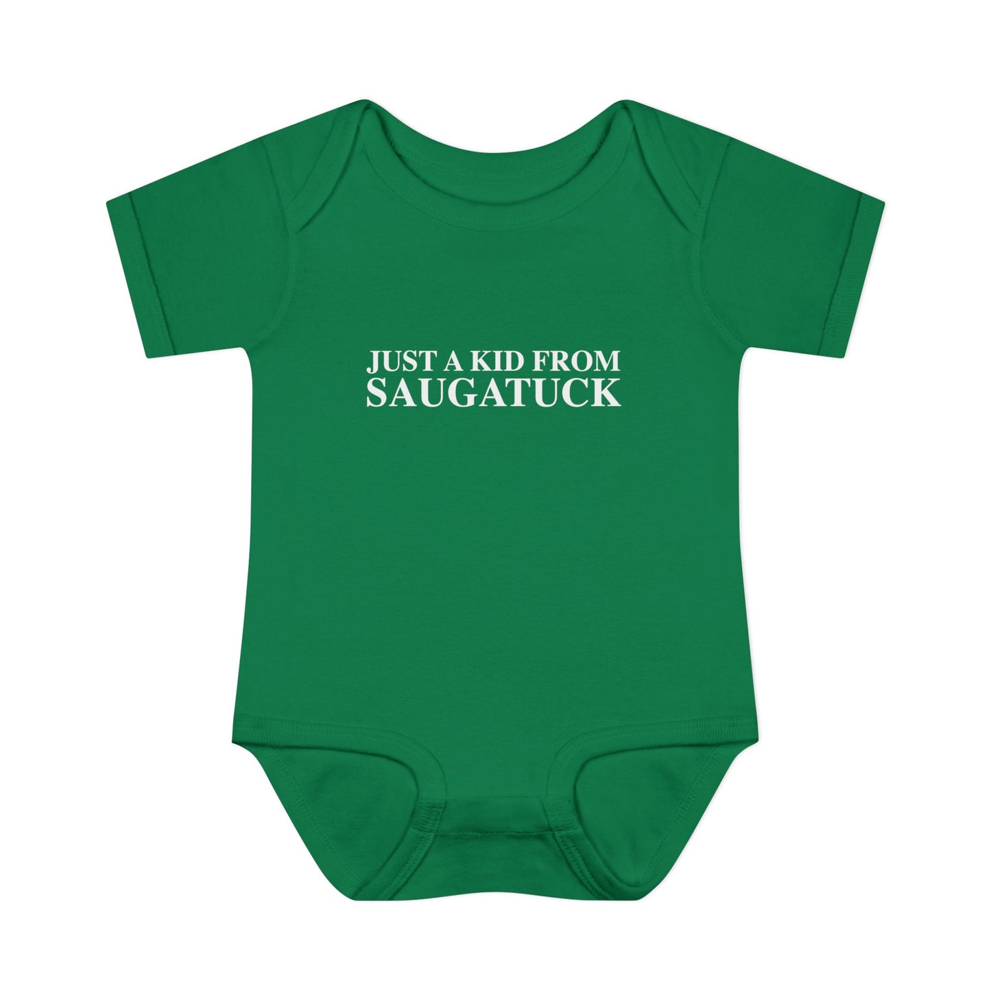 Just a kid from Saugatuck Infant Baby Rib Bodysuit