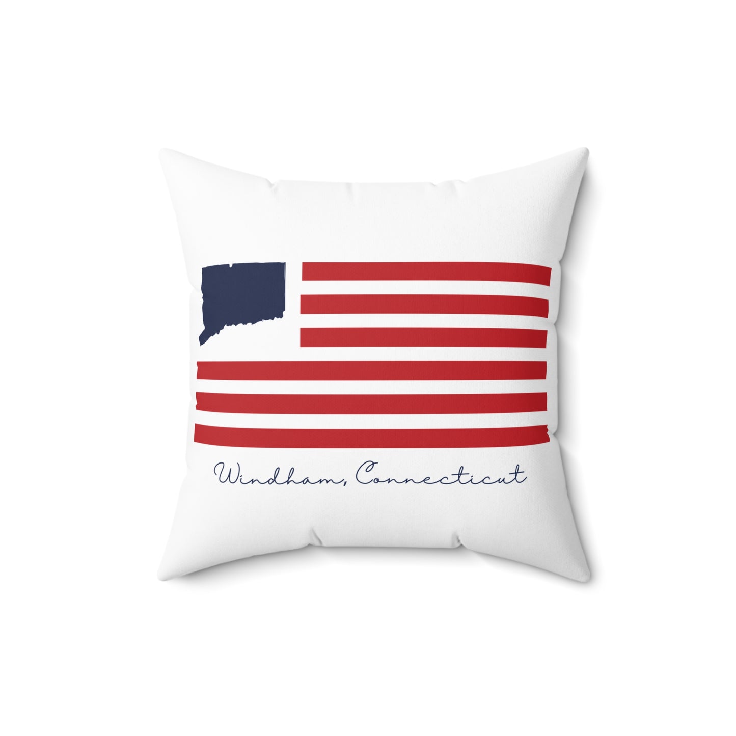 Windham Connecticut Flag Spun Polyester Square Pillow