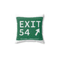 Vintage Exit 54  Merritt Parkway Sign Spun Polyester Square Pillow