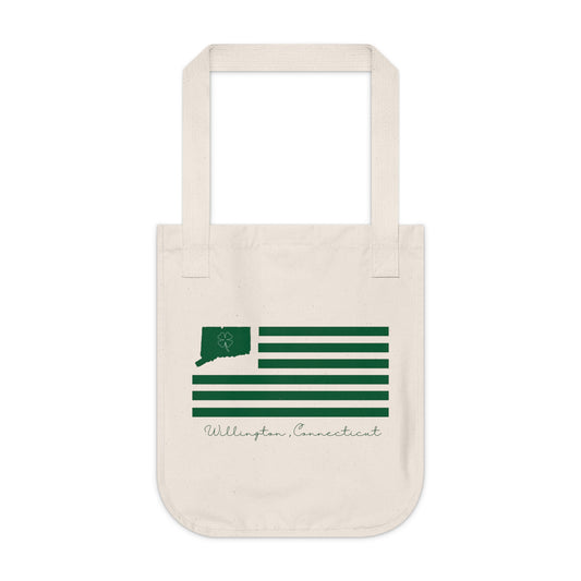 Willington Connecticut St. Patrick’s Day Flag Organic Canvas Tote Bag