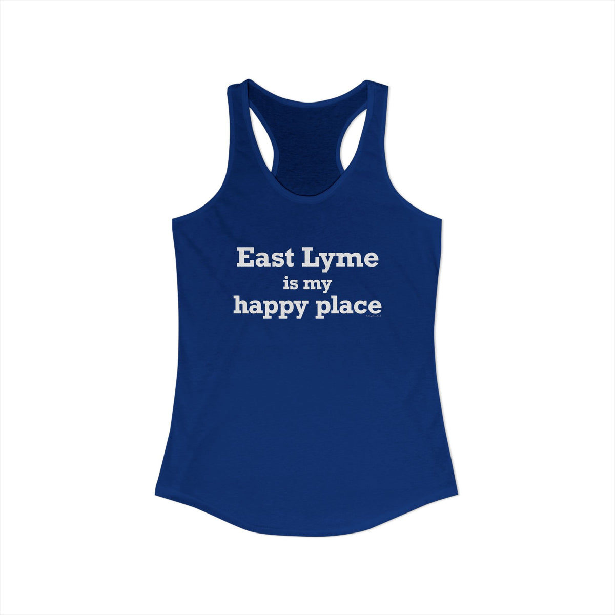 East Lyme is My Happy Place Women's Ideal Racerback Tank Top
