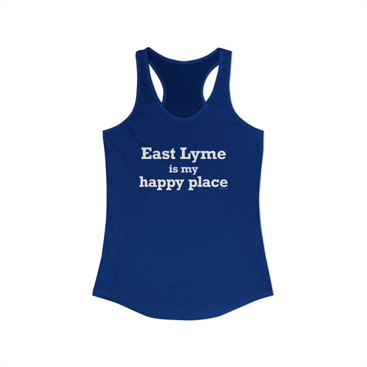 East Lyme is My Happy Place Women's Ideal Racerback Tank Top