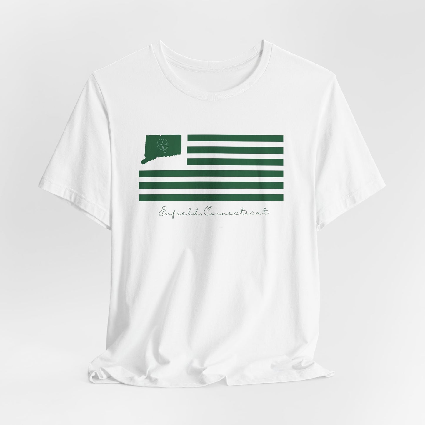 Enfield Connecticut St Patrick’s Day Flag Unisex Jersey Short Sleeve T-Shirt