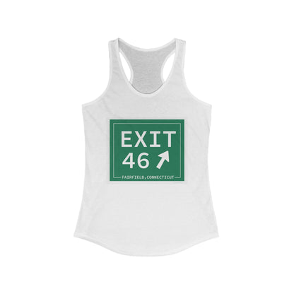 Vintage Exit 46 Merritt Parkway Sign Women's Ideal Racerback Tank Top