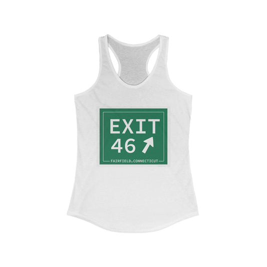 Vintage Exit 46 Merritt Parkway Sign Women's Ideal Racerback Tank Top