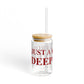 Just a kid from Deep River Glass Can with Straw and Lid, 16oz