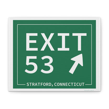 Vintage Exit 53  Merritt Parkway Sign Matte Canvas, Stretched, 1.25"