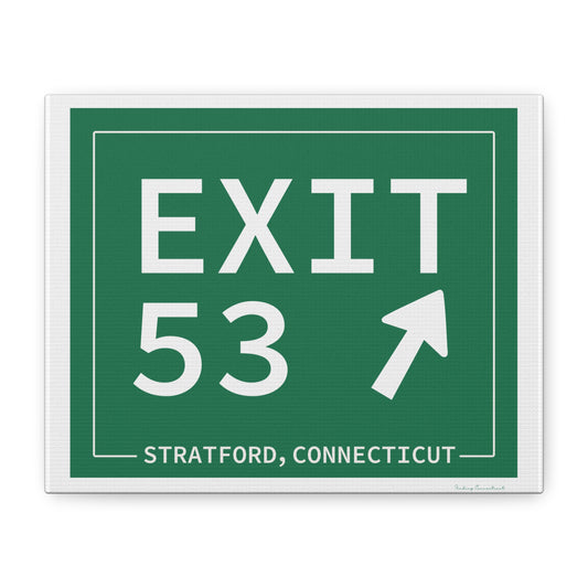 Vintage Exit 53  Merritt Parkway Sign Matte Canvas, Stretched, 1.25"