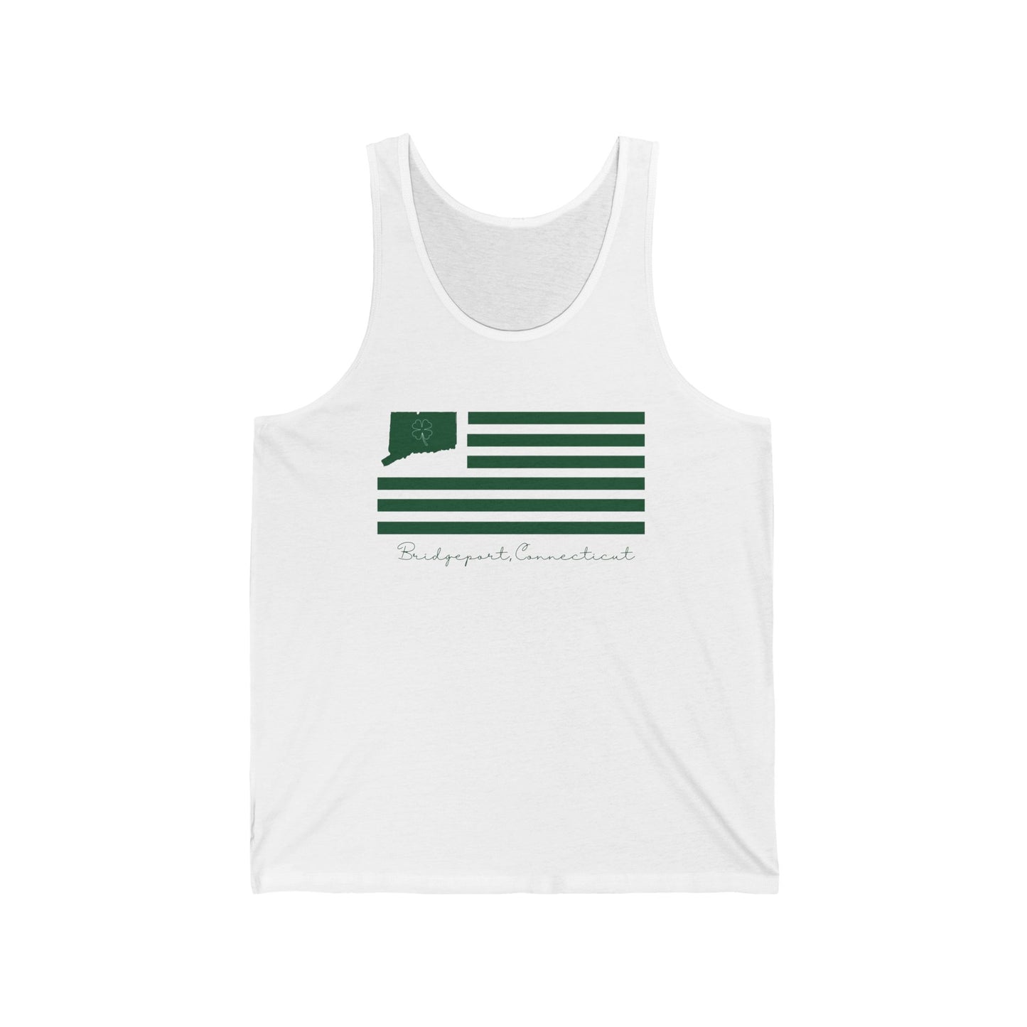 Bridgeport Connecticut St. Patrick's Day Flag Unisex Jersey Tank Top