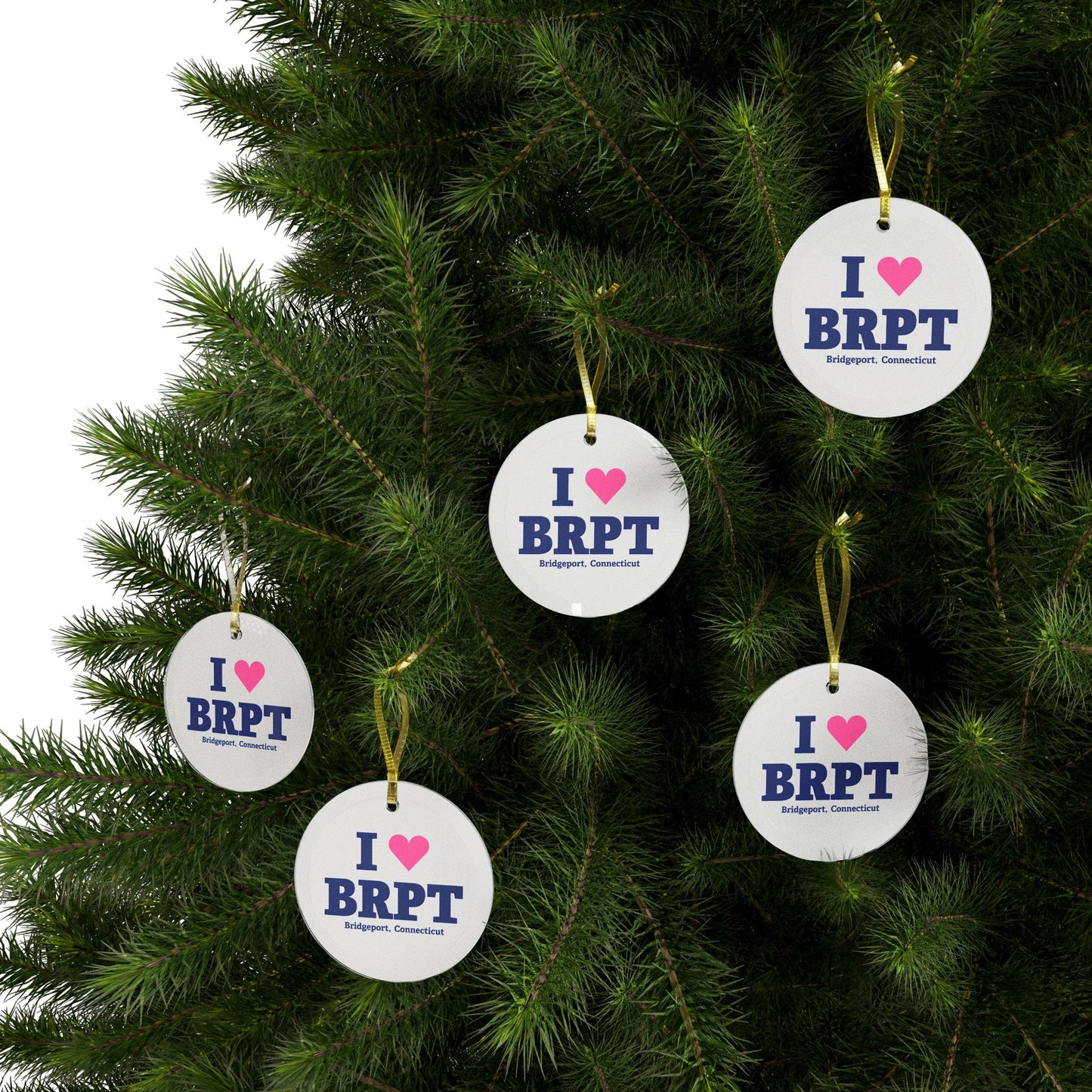 I Heart BRPT Glass Ornaments