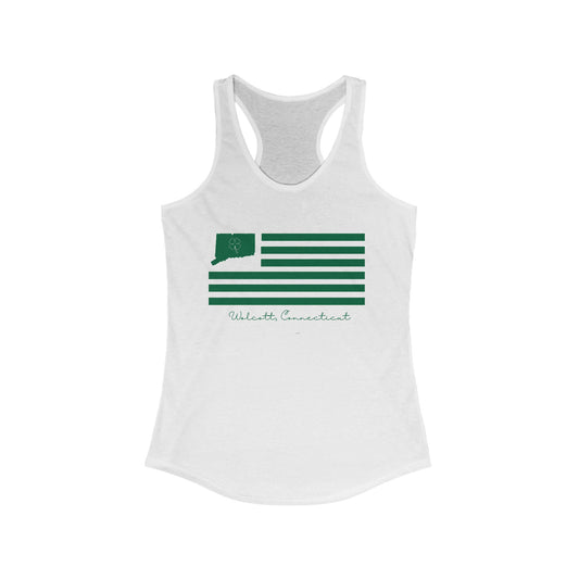 Wolcott Connecticut St. Patrick’s Day Flag Women's Ideal Racerback Tank Top