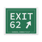 Vintage Exit 62 WCP Sign Matte Canvas, Stretched, 1.25"