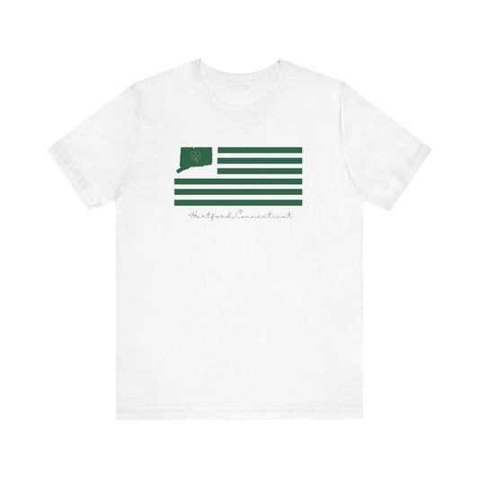 Hartford Connecticut St. Patrick’s Day Flag Unisex Jersey Short Sleeve T-Shirt