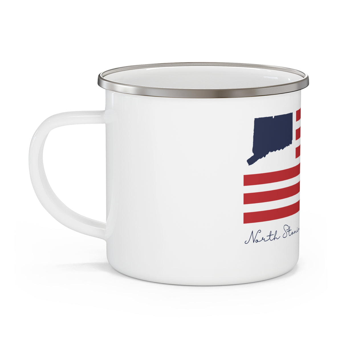 North Stonington Connecticut Flag Enamel Camping Mug