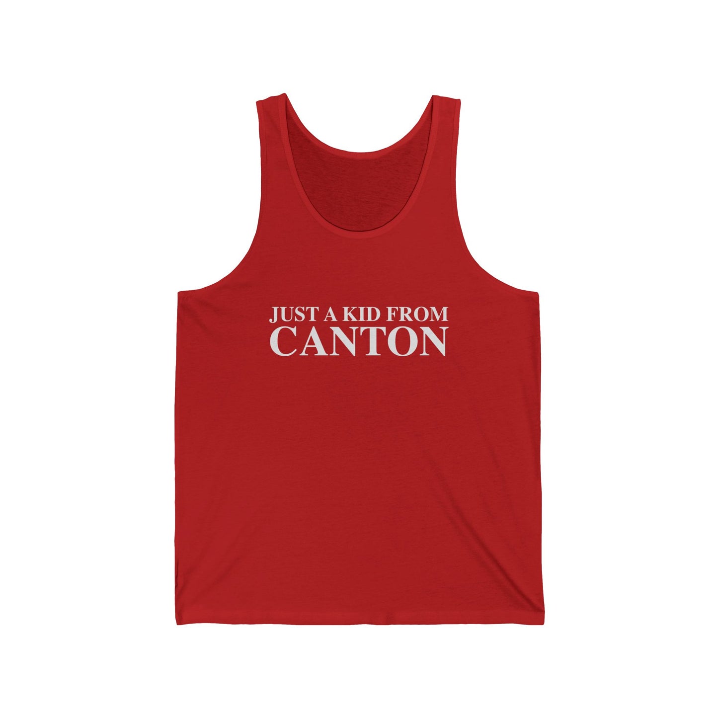 Just a kid from Canton Unisex Jersey Tank Top
