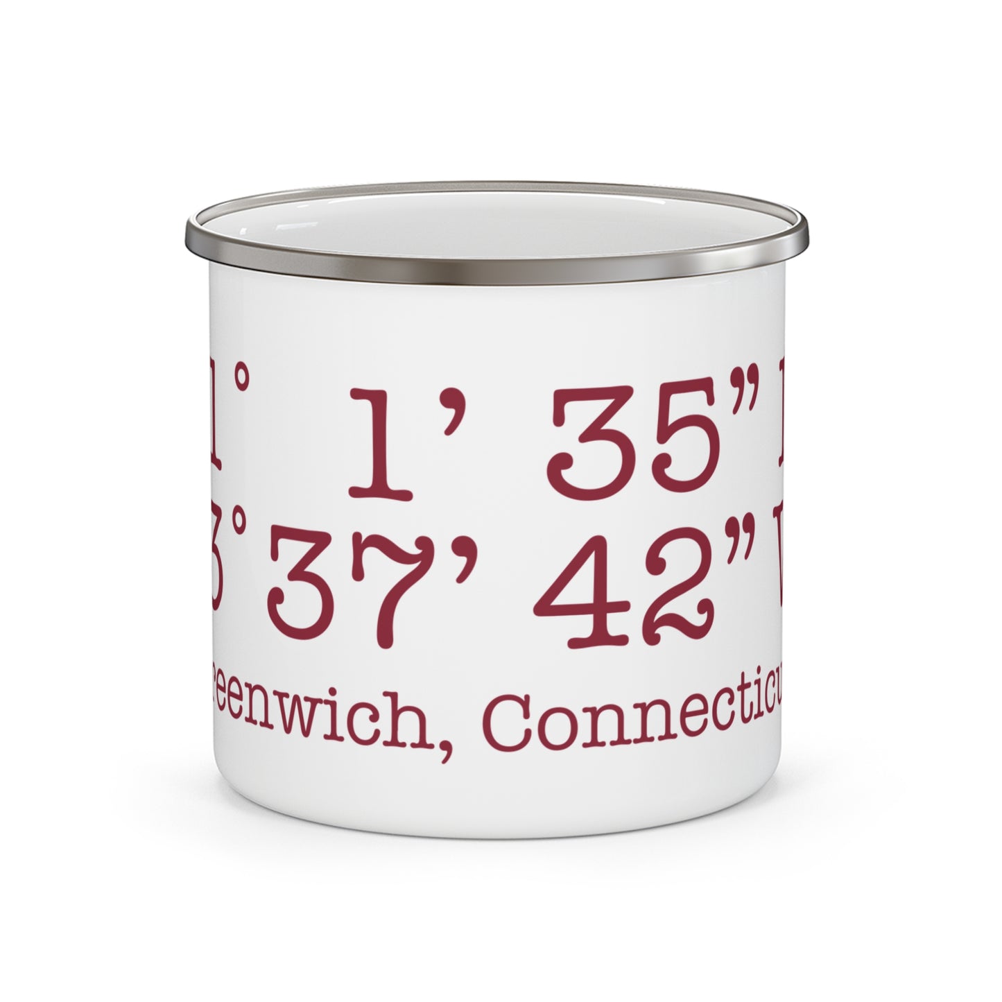 Greenwich Coordinates Enamel Camping Mug