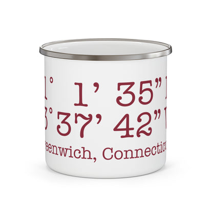 Greenwich Coordinates Enamel Camping Mug