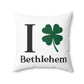 I Clover Bethlehem Spun Polyester Square Pillow
