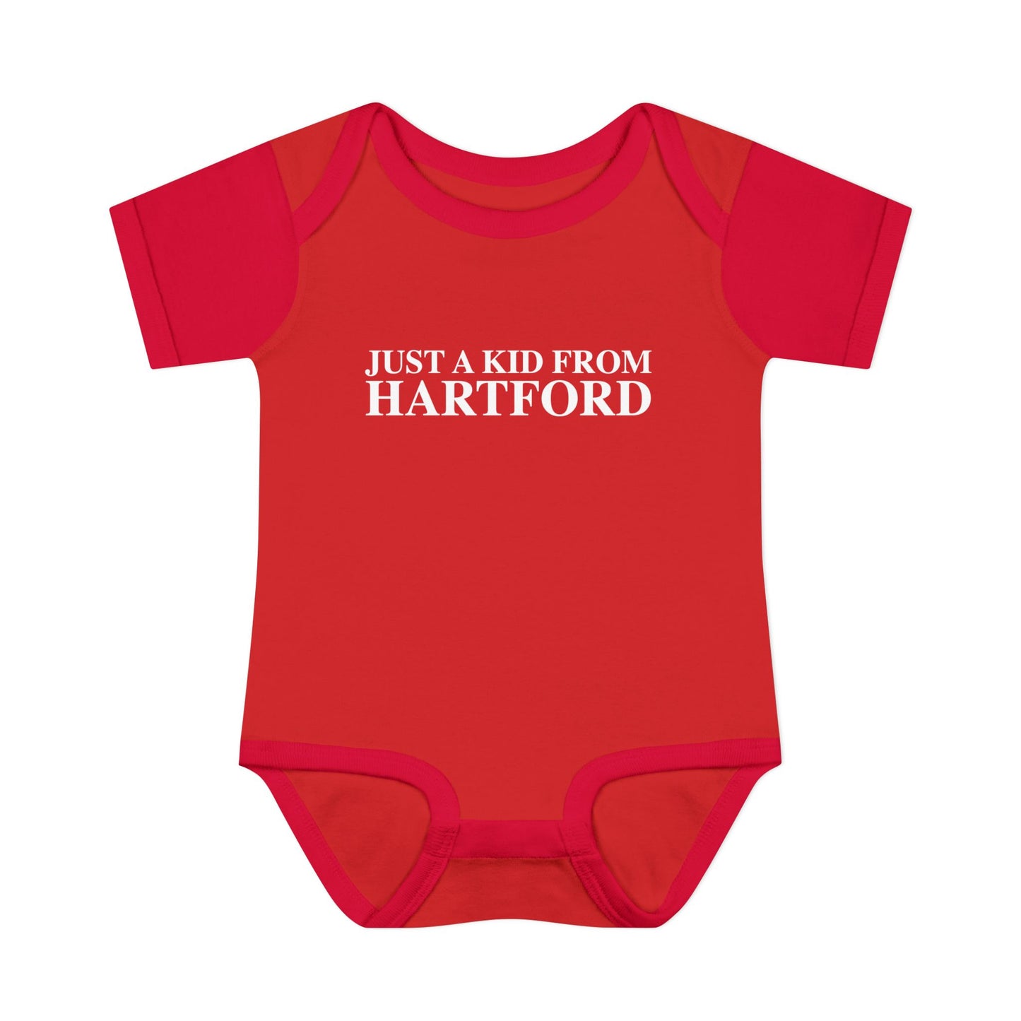 Just a kid from Hartford Infant Baby Rib Bodysuit