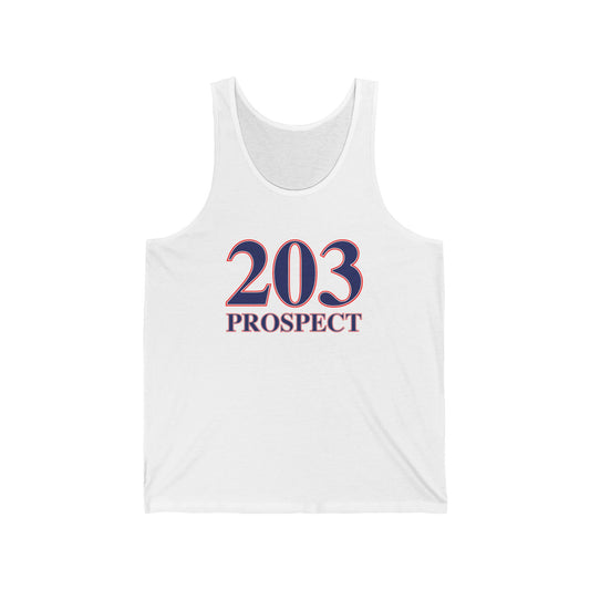 203 Prospect Red White & Blue Unisex Jersey Tank Top