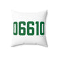 06610  Bridgeport Connecticut Zip Code Spun Polyester Square Pillow