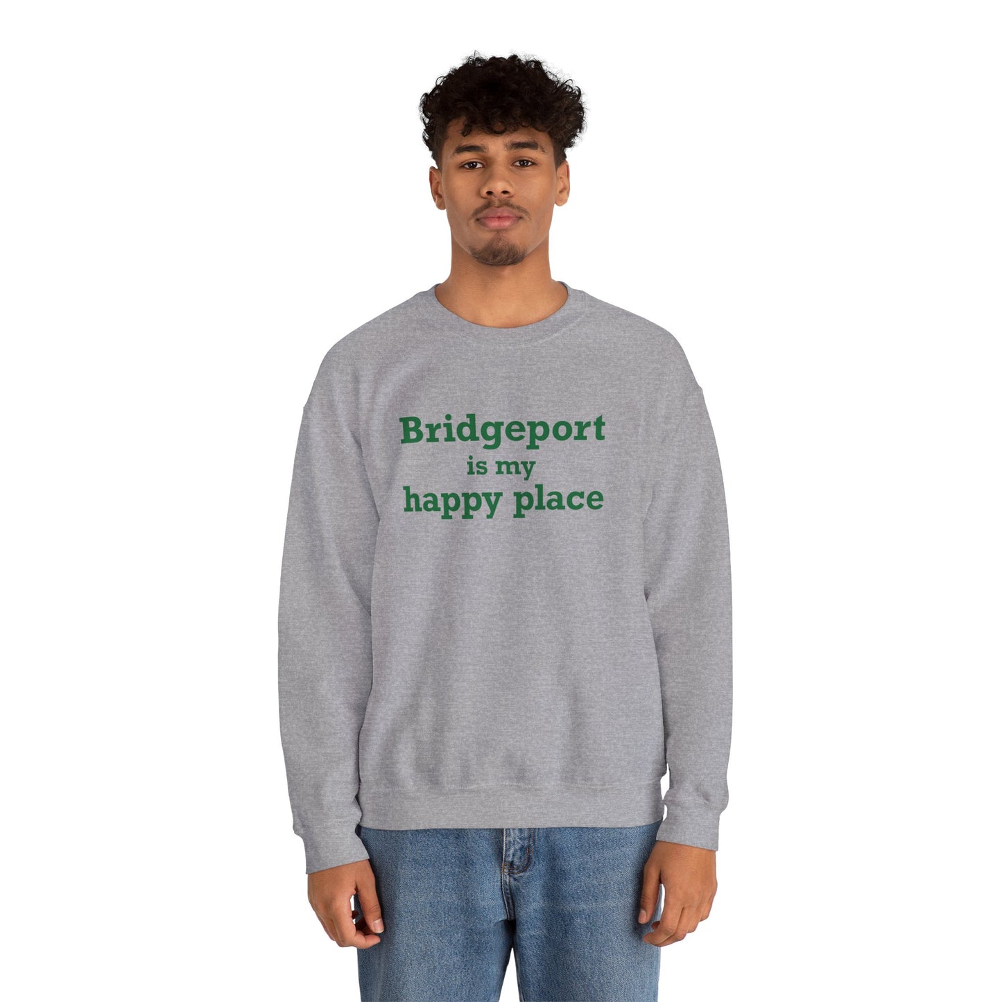 Bridgeport Is My Happy Place Unisex Heavy Blend™ Crewneck Sweatshirt