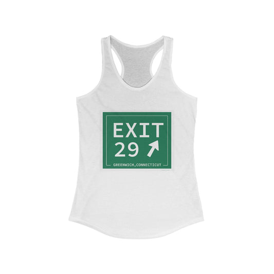 Vintage Exit 29 Merritt Parkway  Sign Women's Ideal Racerback Tank Top
