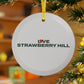 Love Strawberry Hill Glass Ornaments