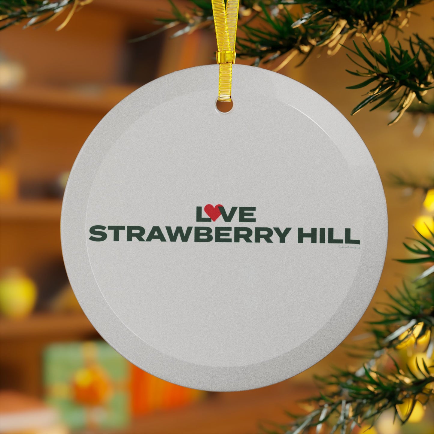 Love Strawberry Hill Glass Ornaments