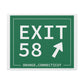 Vintage Exit 58 WCP Sign Matte Canvas, Stretched, 1.25"
