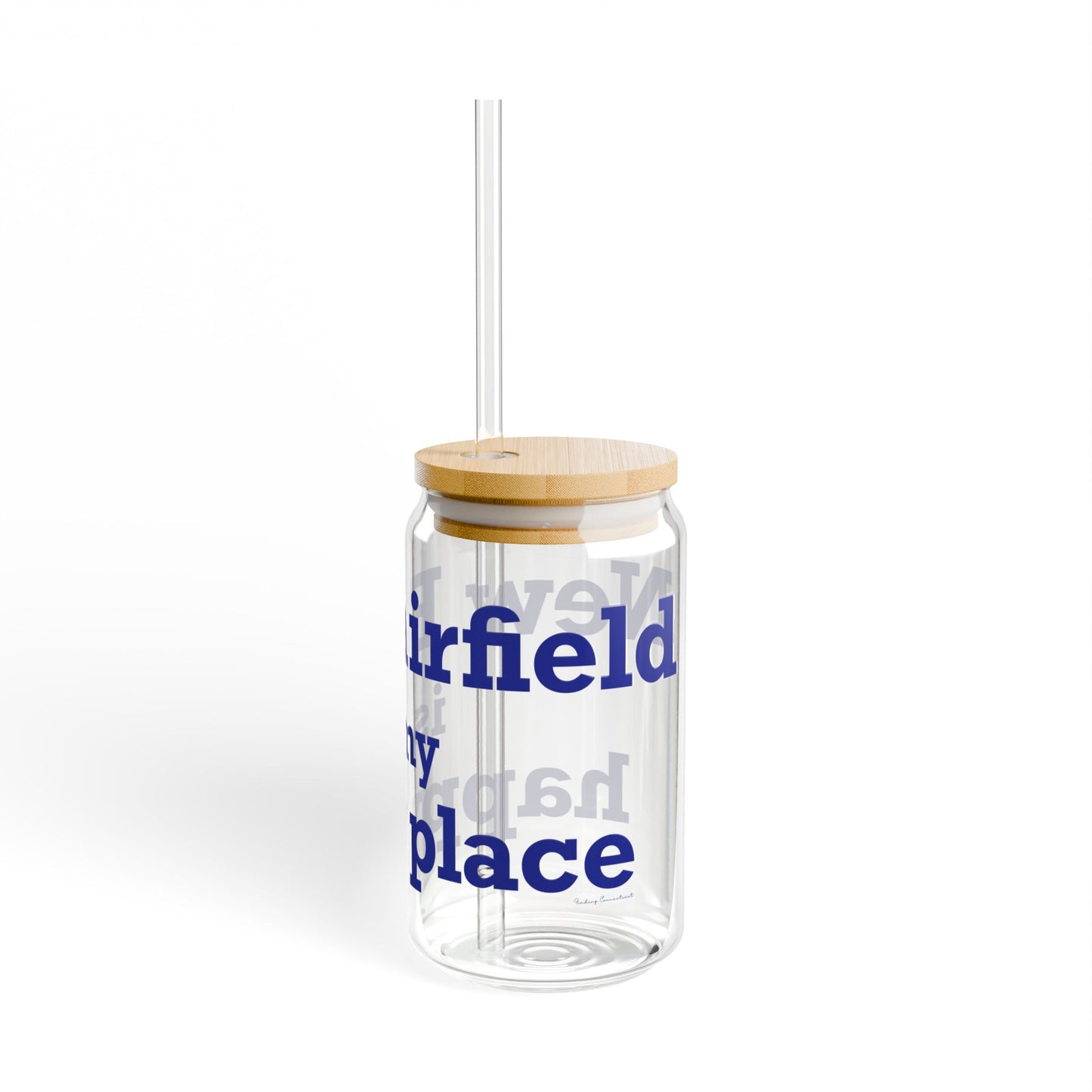 New Fairfield Is My Happy Place Sipper Glass, 16oz
