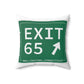 Vintage Exit 65 WCP Sign Spun Polyester Square Pillow