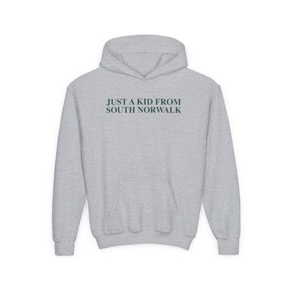 Just a kid from South Norwalk Youth Heavy Blend Hooded Sweatshirt