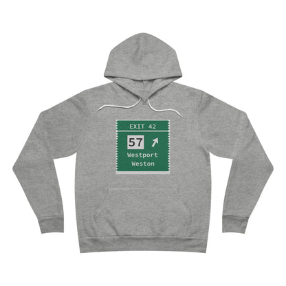 Vintage Merritt Parkway Exit 42 Sign Unisex Sponge Fleece Pullover Hoodie