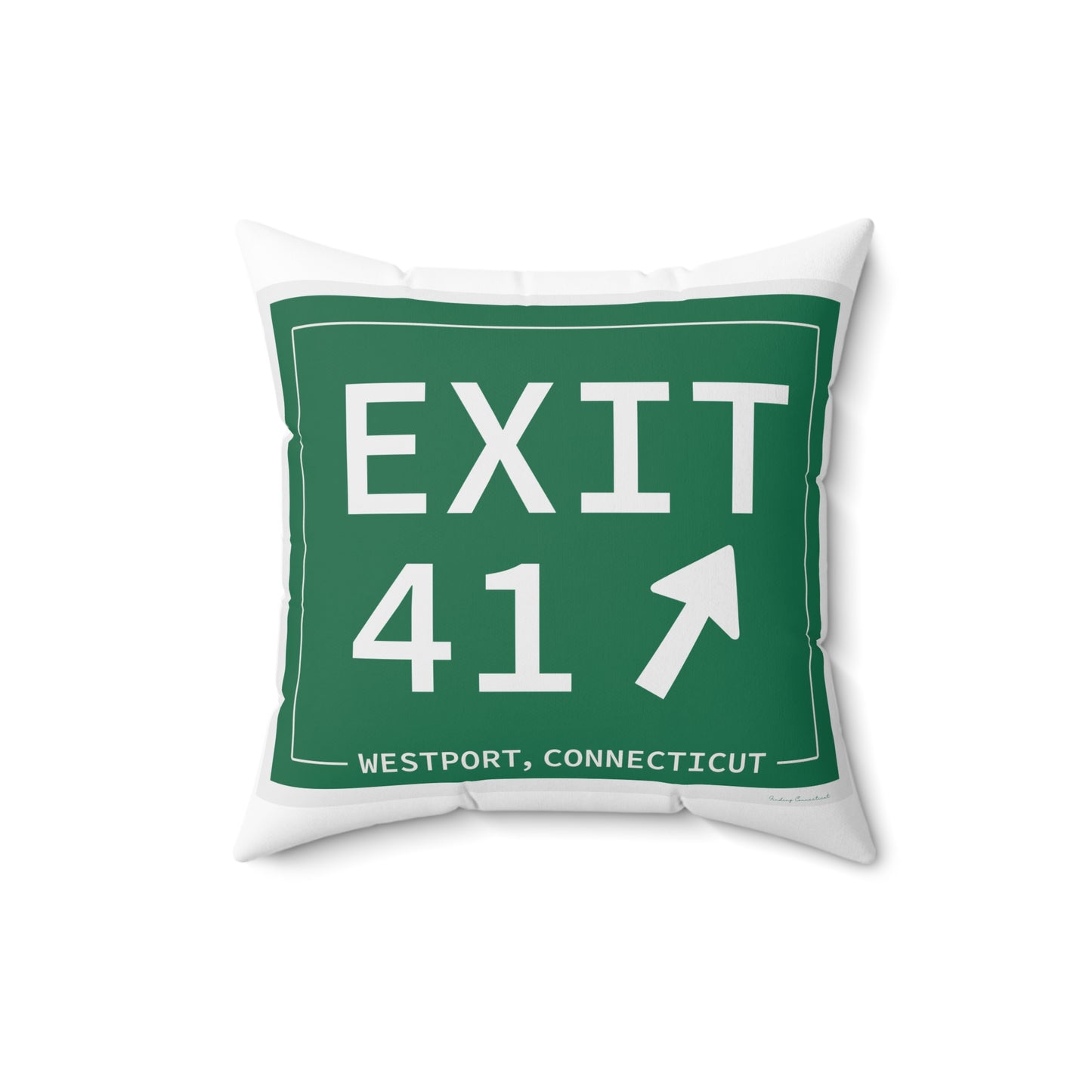 Vintage Exit 41 Merritt Parkway Sign Spun Polyester Square Pillow