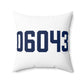06043 Bolton Connecticut Zip Code Spun Polyester Square Pillow
